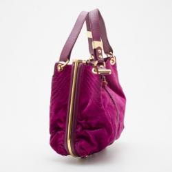 Pre Owned Jimmy Choo Fuschia Suede Alex Shoulder Bag