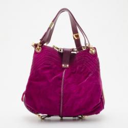 Pre Owned Jimmy Choo Fuschia Suede Alex Shoulder Bag