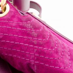 Pre Owned Jimmy Choo Fuschia Suede Alex Shoulder Bag