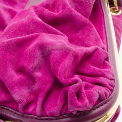 Pre Owned Jimmy Choo Fuschia Suede Alex Shoulder Bag