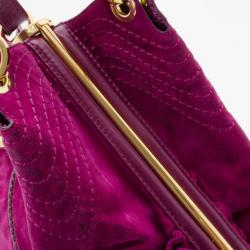Pre Owned Jimmy Choo Fuschia Suede Alex Shoulder Bag