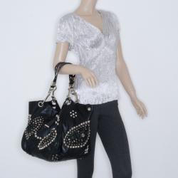 Pre Owned Jimmy Choo Black Studded Lohla Jane Hobo