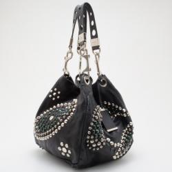 Pre Owned Jimmy Choo Black Studded Lohla Jane Hobo