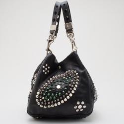 Pre Owned Jimmy Choo Black Studded Lohla Jane Hobo