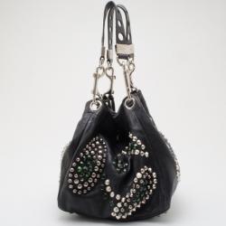 Pre Owned Jimmy Choo Black Studded Lohla Jane Hobo