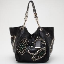 Pre Owned Jimmy Choo Black Studded Lohla Jane Hobo