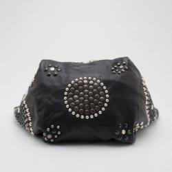 Pre Owned Jimmy Choo Black Studded Lohla Jane Hobo