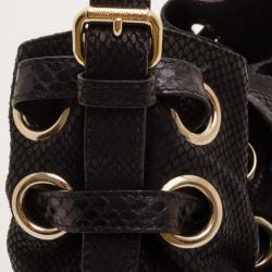 Pre Owned Jimmy Choo Embossed Ramona Bucket Tote  