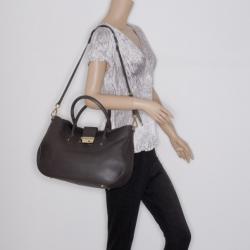 Pre Owned Jimmy Choo Grey 'Rania' Convertible Leather Tote 
