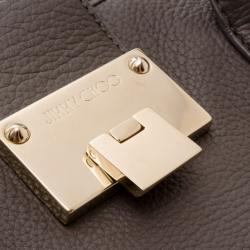 Pre Owned Jimmy Choo Grey 'Rania' Convertible Leather Tote 