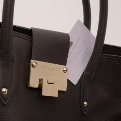 Pre Owned Jimmy Choo Grey 'Rania' Convertible Leather Tote 