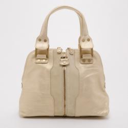 Pre Owned Jimmy Choo Beige Mandah Satchel