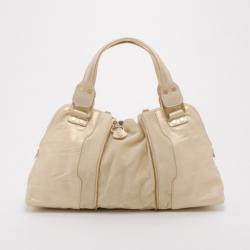 Pre Owned Jimmy Choo Beige Mandah Satchel