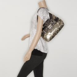 Pre Owned Jimmy Choo Silver Studded Chain Mail Tulita Hobo 