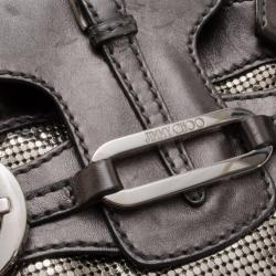 Pre Owned Jimmy Choo Silver Studded Chain Mail Tulita Hobo 