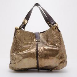 مملوكة مسبقًا Jimmy Choo Gold Alex Handbag