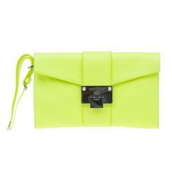 Pre Owned Jimmy Choo Lime Green Rivera Clutch