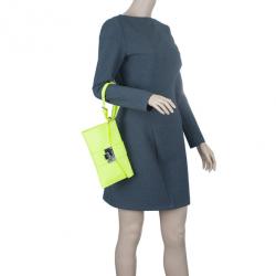 Pre Owned Jimmy Choo Lime Green Rivera Clutch