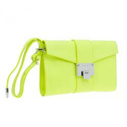 Pre Owned Jimmy Choo Lime Green Rivera Clutch