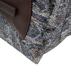 Pre Owned Jimmy Choo Brown Python Print Leather/Sequin Bea Tote Bag