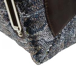 Pre Owned Jimmy Choo Brown Python Print Leather/Sequin Bea Tote Bag