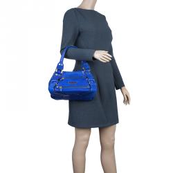 Pre Owned Jimmy Choo Blue Leather Mahala Satchel