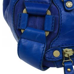 Pre Owned Jimmy Choo Blue Leather Mahala Satchel