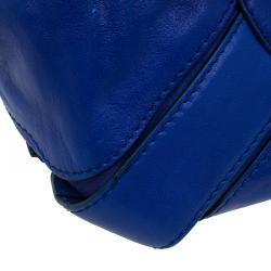 Pre Owned Jimmy Choo Blue Leather Mahala Satchel