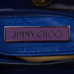 Pre Owned Jimmy Choo Blue Leather Mahala Satchel