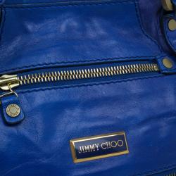 Pre Owned Jimmy Choo Blue Leather Mahala Satchel