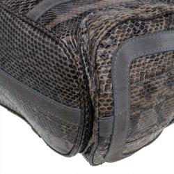 Pre Owned Jimmy Choo Grey Python Ramona Bucket Bag