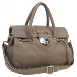 Jimmy Choo Brown Grainy Leather Rosalie Top Handle