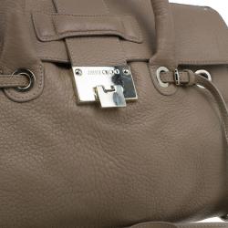 Jimmy Choo Brown Grainy Leather Rosalie Top Handle