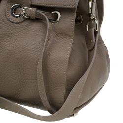 Jimmy Choo Brown Grainy Leather Rosalie Top Handle