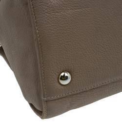 Jimmy Choo Brown Grainy Leather Rosalie Top Handle