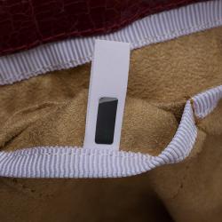 مملوكة مسبقًا حقيبة يد جيمي تشو رهيا شوبر جلد لامع نقش سحلية أحمر