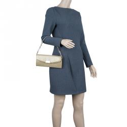 Pre Owned حقيبة كلتش جيمي تشو غولد لام غليتر ريان متحولة