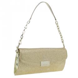 Pre Owned حقيبة كلتش جيمي تشو غولد لام غليتر ريان متحولة