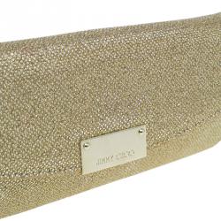 Pre Owned حقيبة كلتش جيمي تشو غولد لام غليتر ريان متحولة