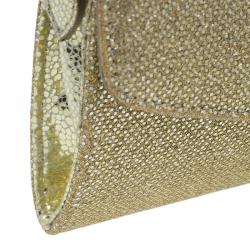 Pre Owned حقيبة كلتش جيمي تشو غولد لام غليتر ريان متحولة