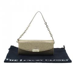 Pre Owned حقيبة كلتش جيمي تشو غولد لام غليتر ريان متحولة