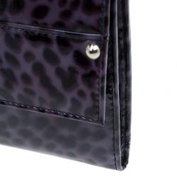 مملوكة مسبقًا Jimmy Choo Purple Leopard Print Patent Animal Uma Clutch
