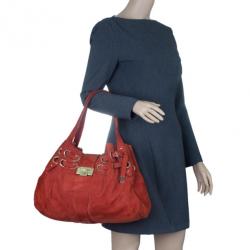 Pre Owned حقيبة يد هوبو جيمي تشو رامونا جلد أحمر مدبوغ