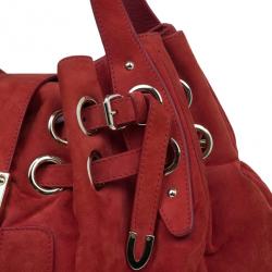 Pre Owned حقيبة يد هوبو جيمي تشو رامونا جلد أحمر مدبوغ