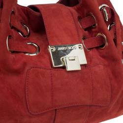 Pre Owned حقيبة يد هوبو جيمي تشو رامونا جلد أحمر مدبوغ