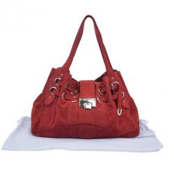 Pre Owned حقيبة يد هوبو جيمي تشو رامونا جلد أحمر مدبوغ