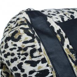 Pre Owned حقيبة جيمي تشو نقشة الفهد و شرائط جلدية سوداء كبيرة