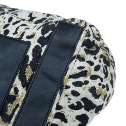 Pre Owned حقيبة جيمي تشو نقشة الفهد و شرائط جلدية سوداء كبيرة