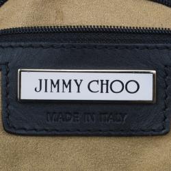 Pre Owned حقيبة جيمي تشو نقشة الفهد و شرائط جلدية سوداء كبيرة