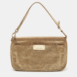 مملوكة مسبقًا Jimmy Choo Gold Glitter Pochette Bag